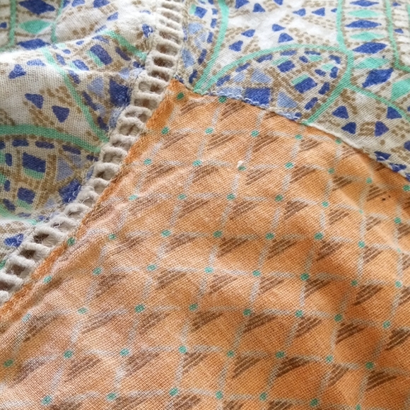 Intro Woman Cotton Boho Mixed Print Top 1X - Picture 6 of 8